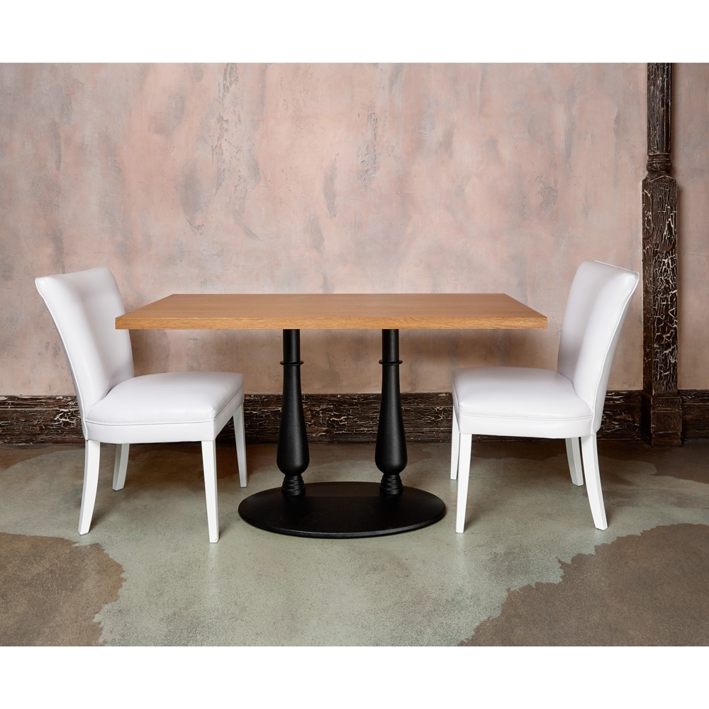 Ножка стола чугунная двойная овальная, черная, для ресторана, серия Liberty, артикул 3091