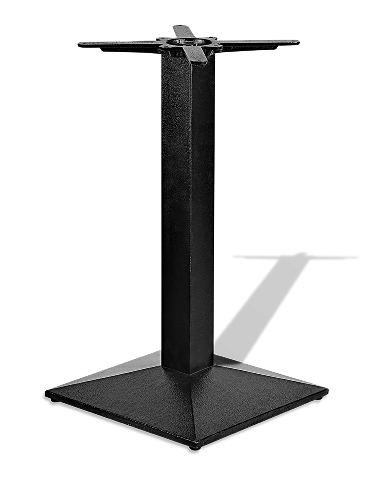 Подстолье чугунное одинарное Квадро,  черное, высота 72 см, 3011