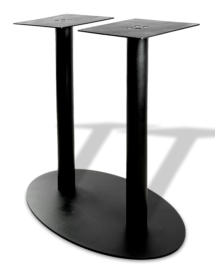 Основание стола металлическое овальное для бара, черное, серия Лайн, модель 4002 усиленное