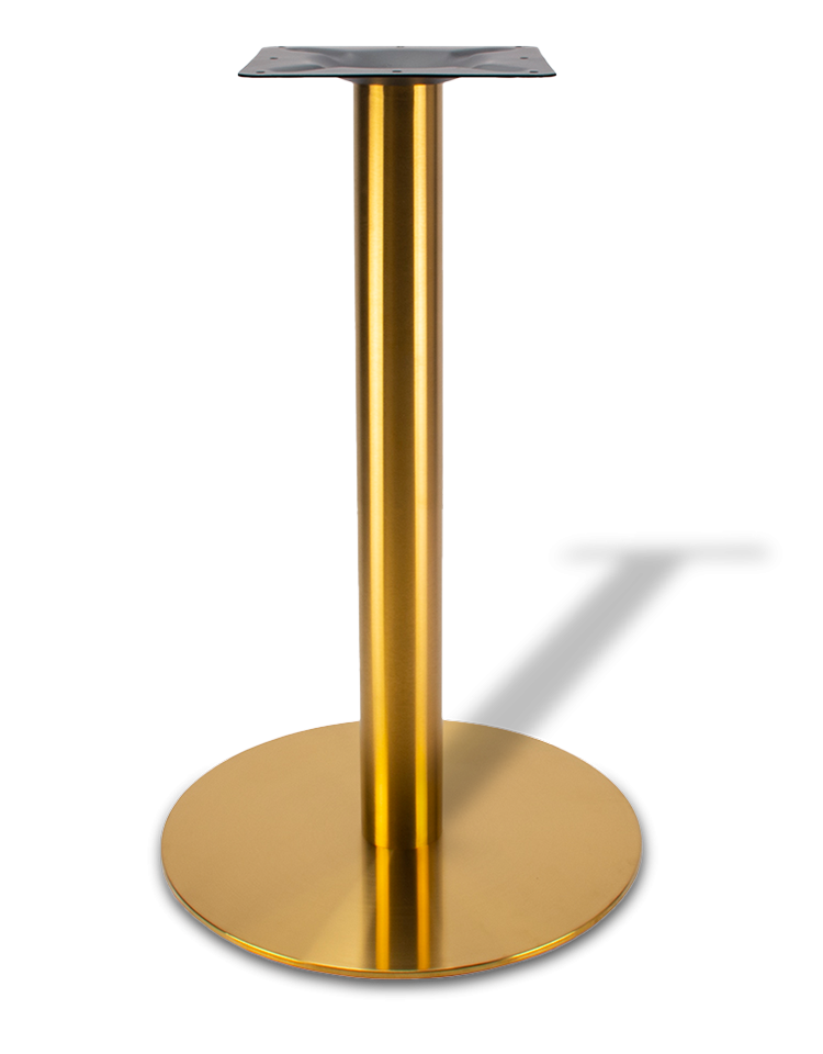 Основание для стола из нержавейки круглое для бара, золотое, нитрид титана, матовый блеск, модель 4205
