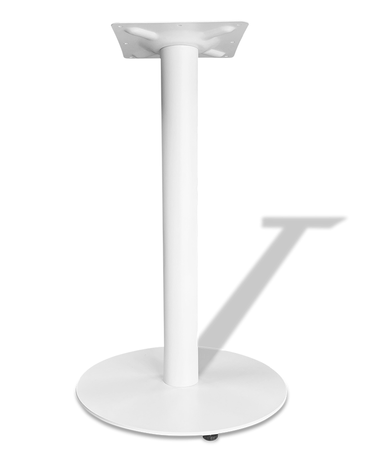 Опора для стола стальная круглая белая для бара, серия Лайн, модель 4001W усиленная