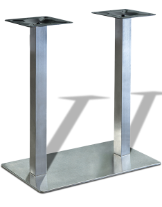 Опора для стола из нержавейки двойная прямоугольная для кафе, модель 4116